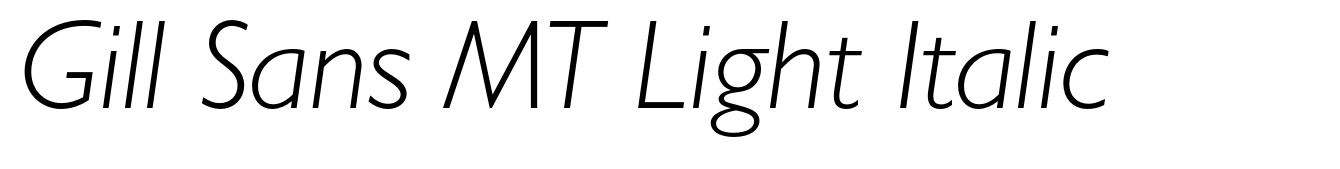 Gill Sans MT Light Italic